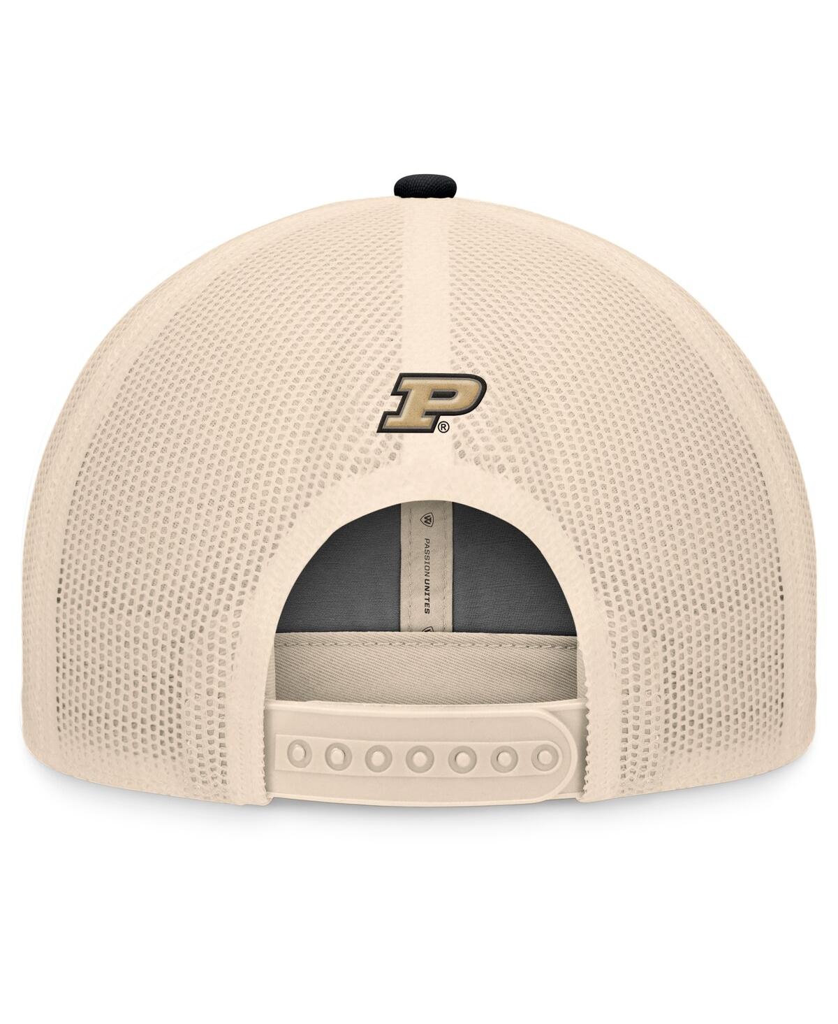 Top Of The World Men's Black/natural Purdue Boilermakers Bennett Trucker Adjustable Hat In Black,natural