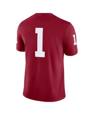 Men's 1 Crimson Oklahoma Sooners Game Jersey