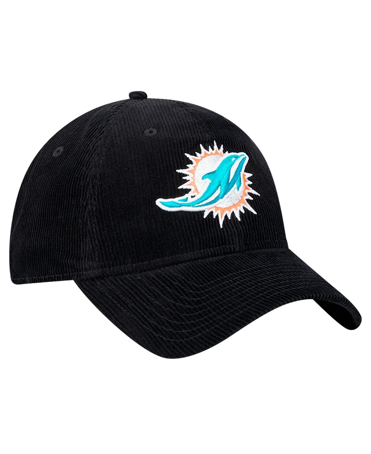 New Era Men'sMiami Dolphins Corded 9TWENTY Adjustable Hat - Black