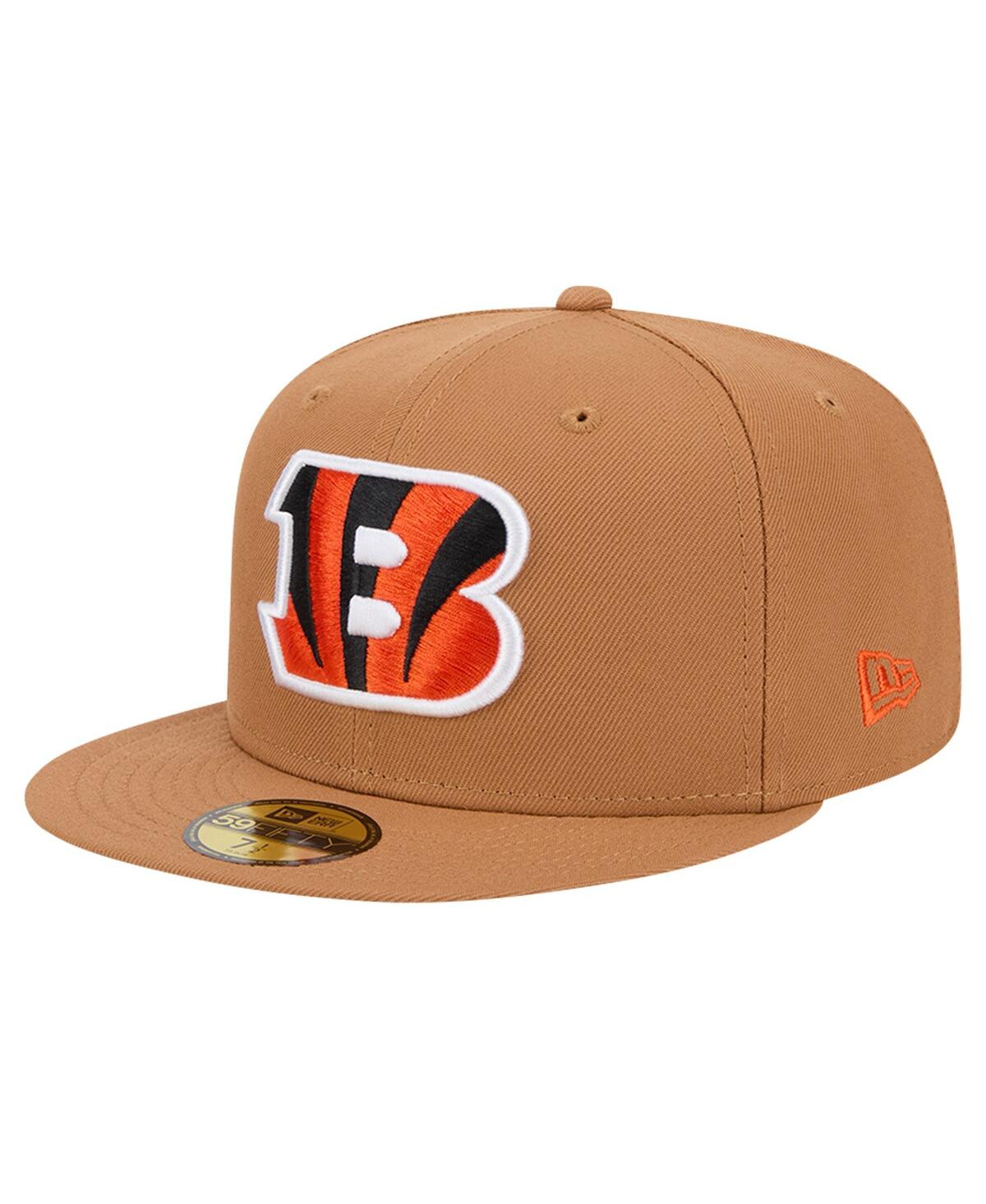 NEW ERA MEN'S TAN CINCINNATI BENGALS COLOR PACK 59FIFTY FITTED HAT WITH SIDE PATCH 