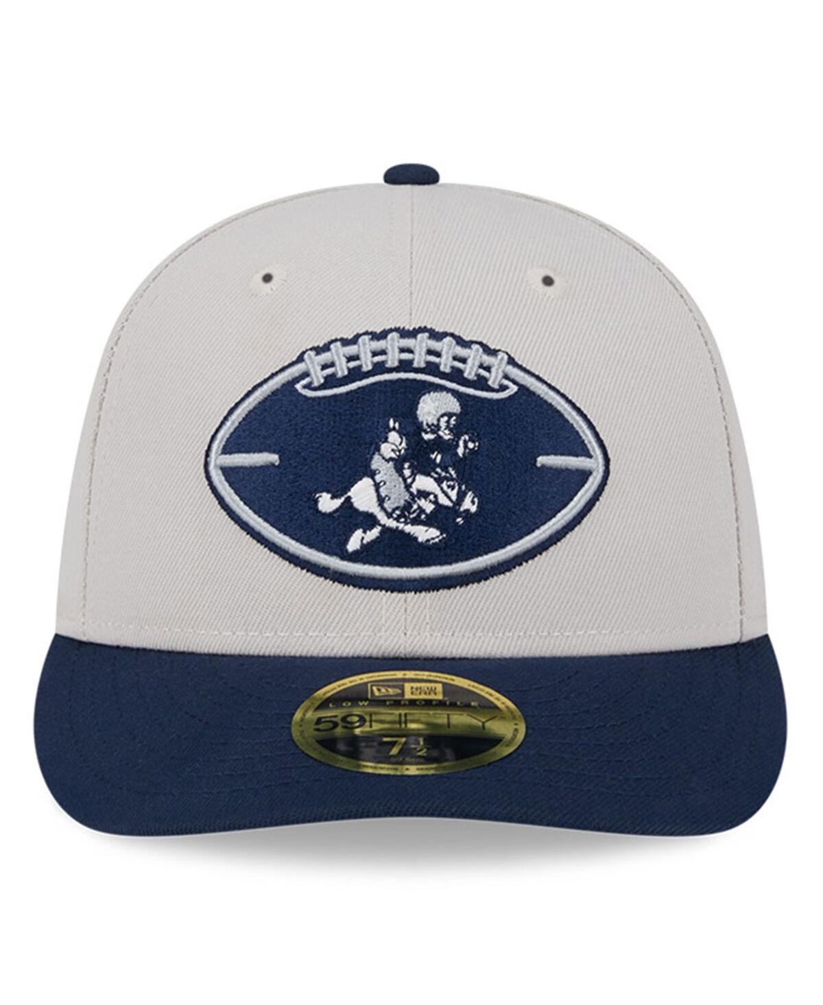 New Era Men'sNavy Dallas Cowboys 2024 Sideline Historic Low Profile 59FIFTY Fitted Hat - Stone, Navy