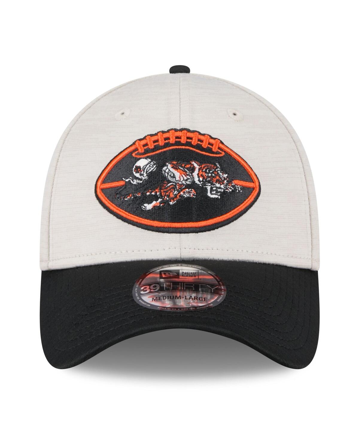 Shop New Era Men's Stone/black Cincinnati Bengals 2024 Sideline Historic 39thirty Flex Hat In Stone,black