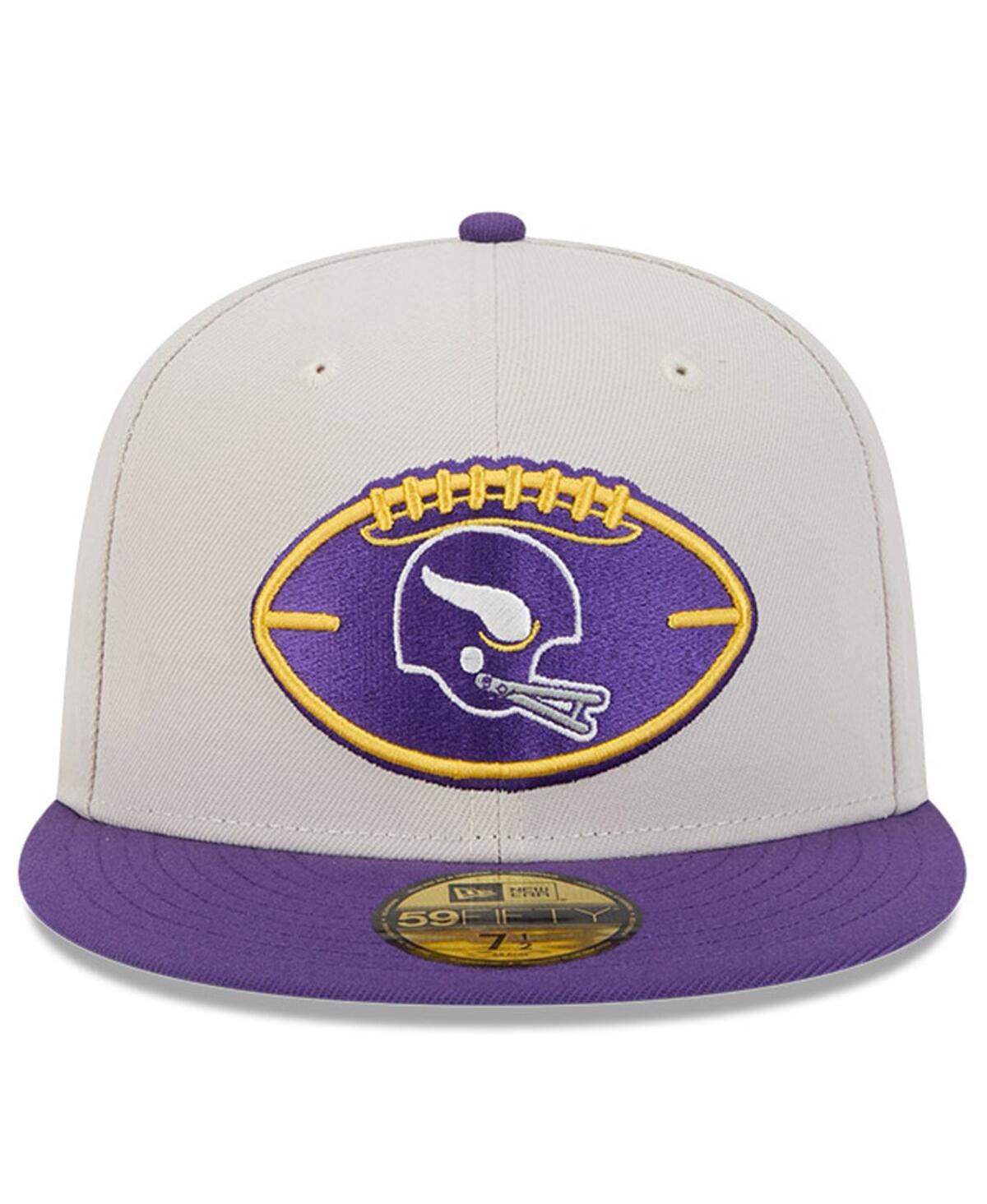 New Era Men'sPurple Minnesota Vikings 2024 Sideline Historic 59FIFTY Fitted Hat - Stone, Purple