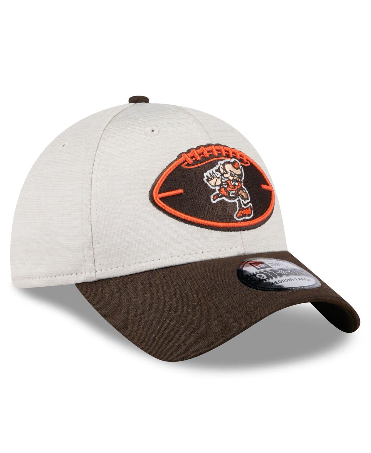 New Era Men'sBrown Cleveland Browns 2024 Sideline Historic 39THIRTY Flex Hat - Stone, Brown