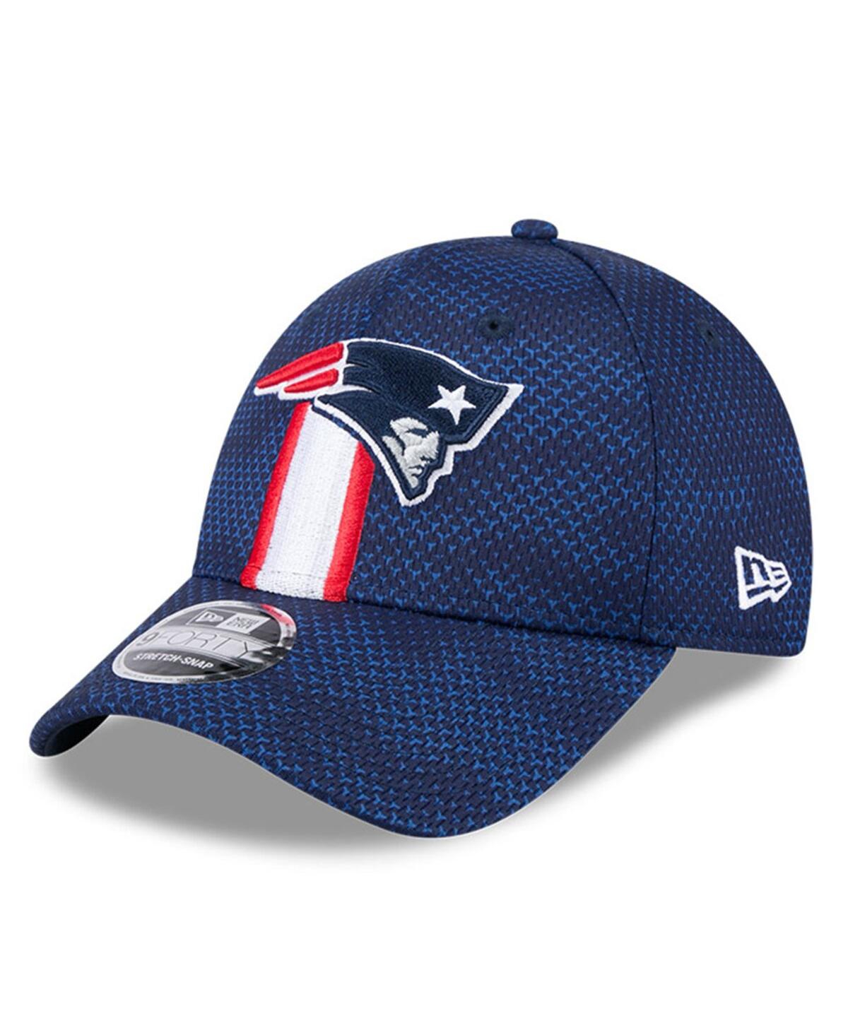 New Era Men's Navy New England Patriots 2024 Sideline 9forty Stretch-snap Hat In Navy