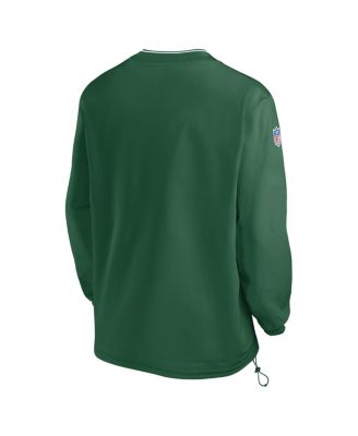Men's Kelly Green New York Jets Throwback Logo Long-Sleeve V-Neck Wind shirt