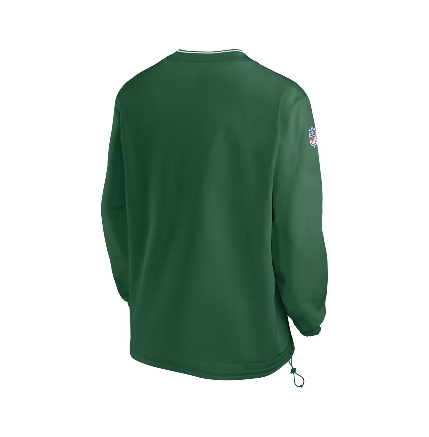 Мужская рубашка Nike Kelly Green New York Jets Throwback Logo Long-Sleeve V-Neck Wind — фото 3