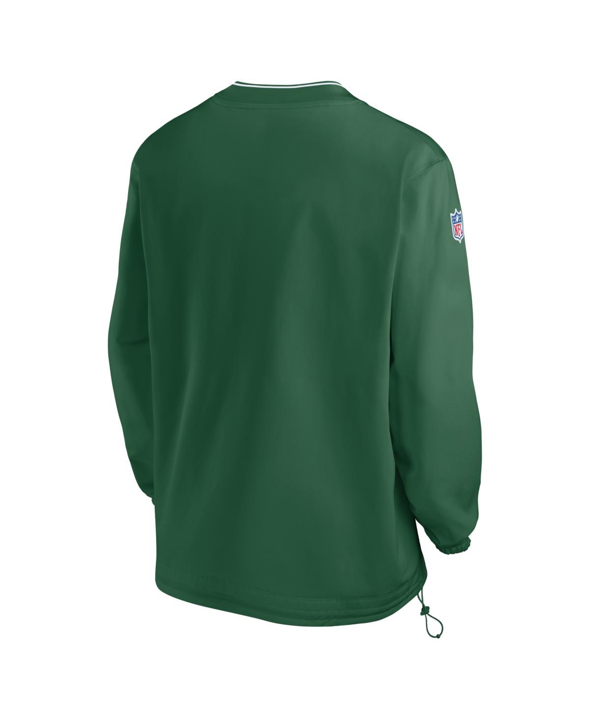 Nike Men'sNew York Jets Throwback Logo Long-Sleeve V-Neck Wind shirt - Kelly Green