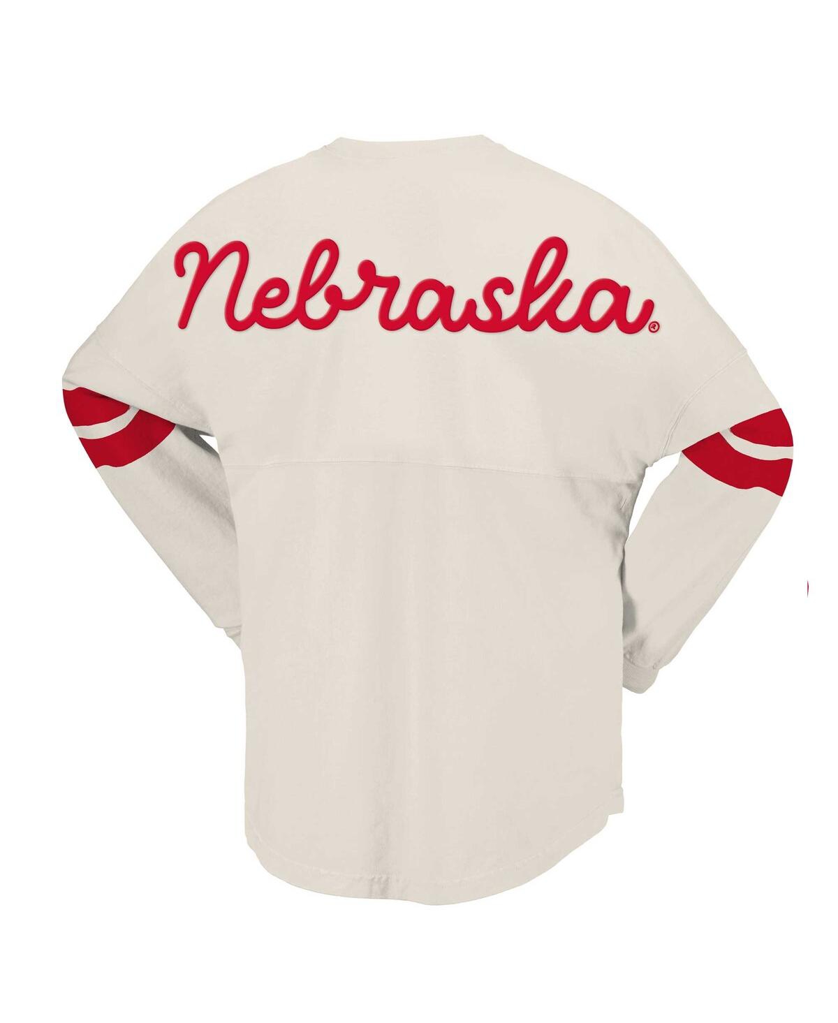 Spirit Jersey Women's Cream Nebraska Huskers Oversized T-shirt In Cream