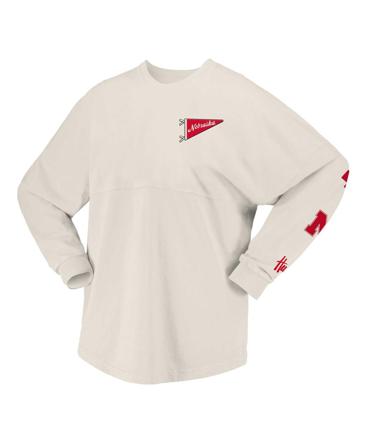 Spirit Jersey Women'sNebraska Huskers Local Long Sleeve T-Shirt - Natural
