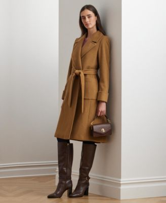 Women's Double-Faced Wool-Blend Wrap Coat