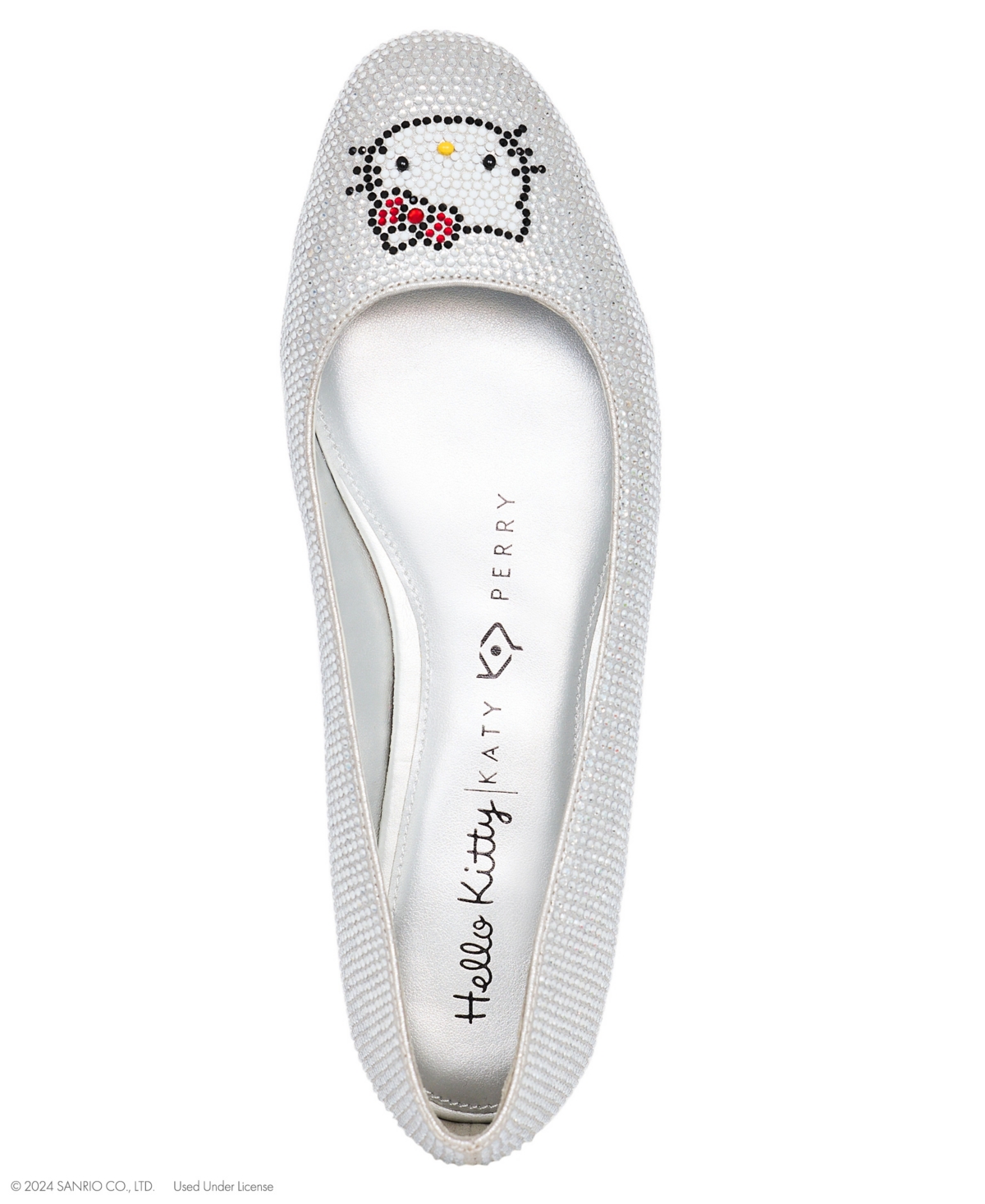 Shop Katy Perry X Hello Kitty Women's Collections Crystal Ballet Flats In Silver