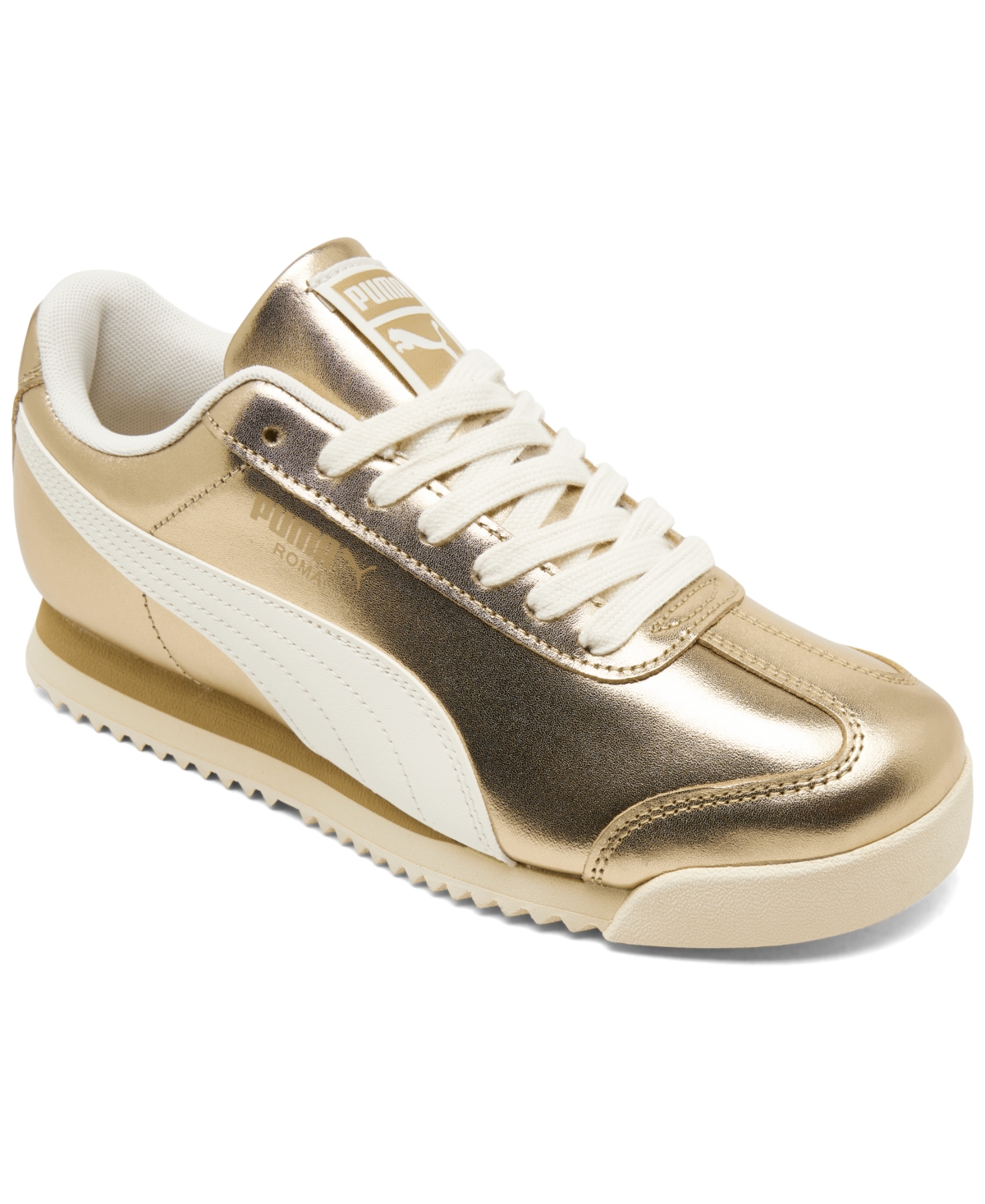 Puma Women's Roma Chrome Paris Casual Sneakers From Finish Line In  Gold,white