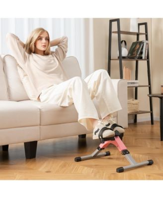 Under Desk Exercise Bike Pedal Exerciser with LCD Display for Legs & Arms Workout Pink