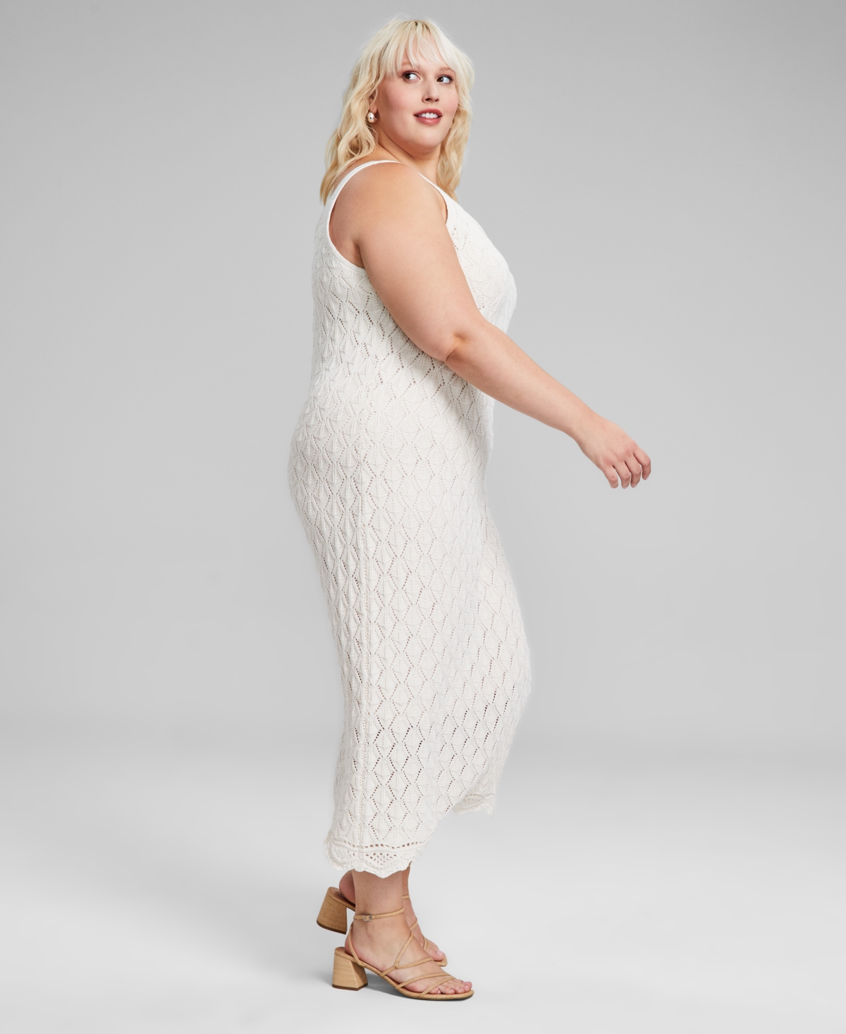 And Now This Trendy Plus Size Crochet Sleeveless Dress, Created for Macy's