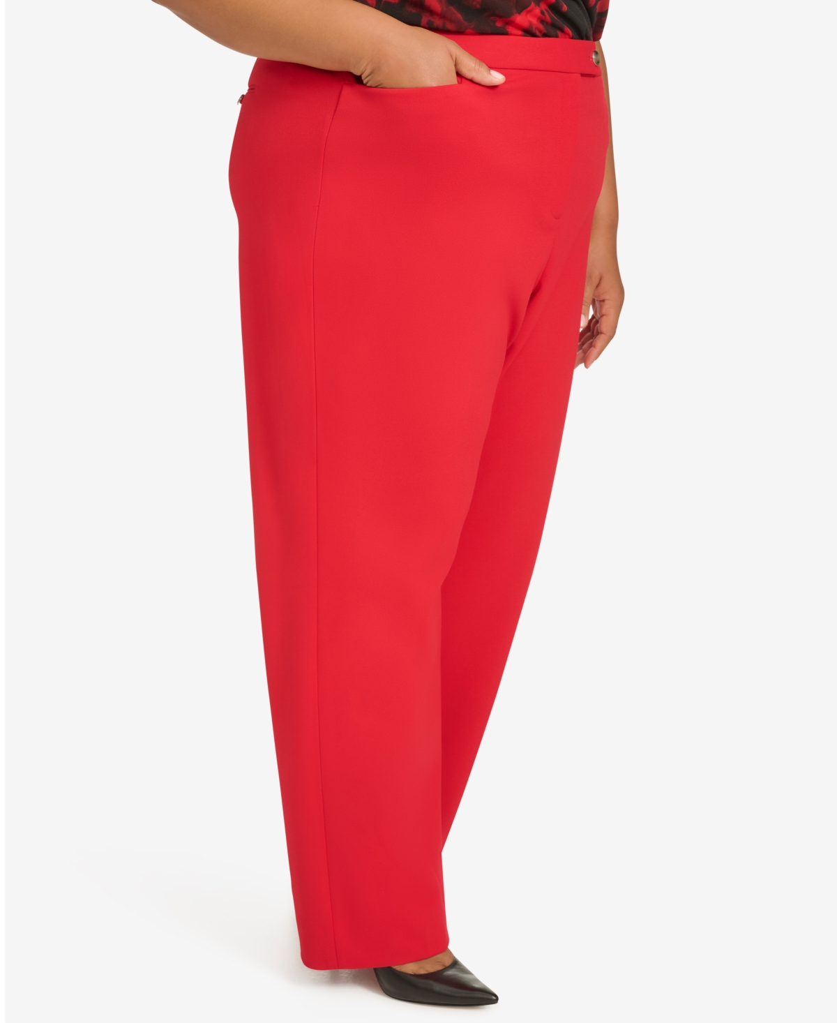Calvin Klein Plus Size High-Rise Straight Leg Pants