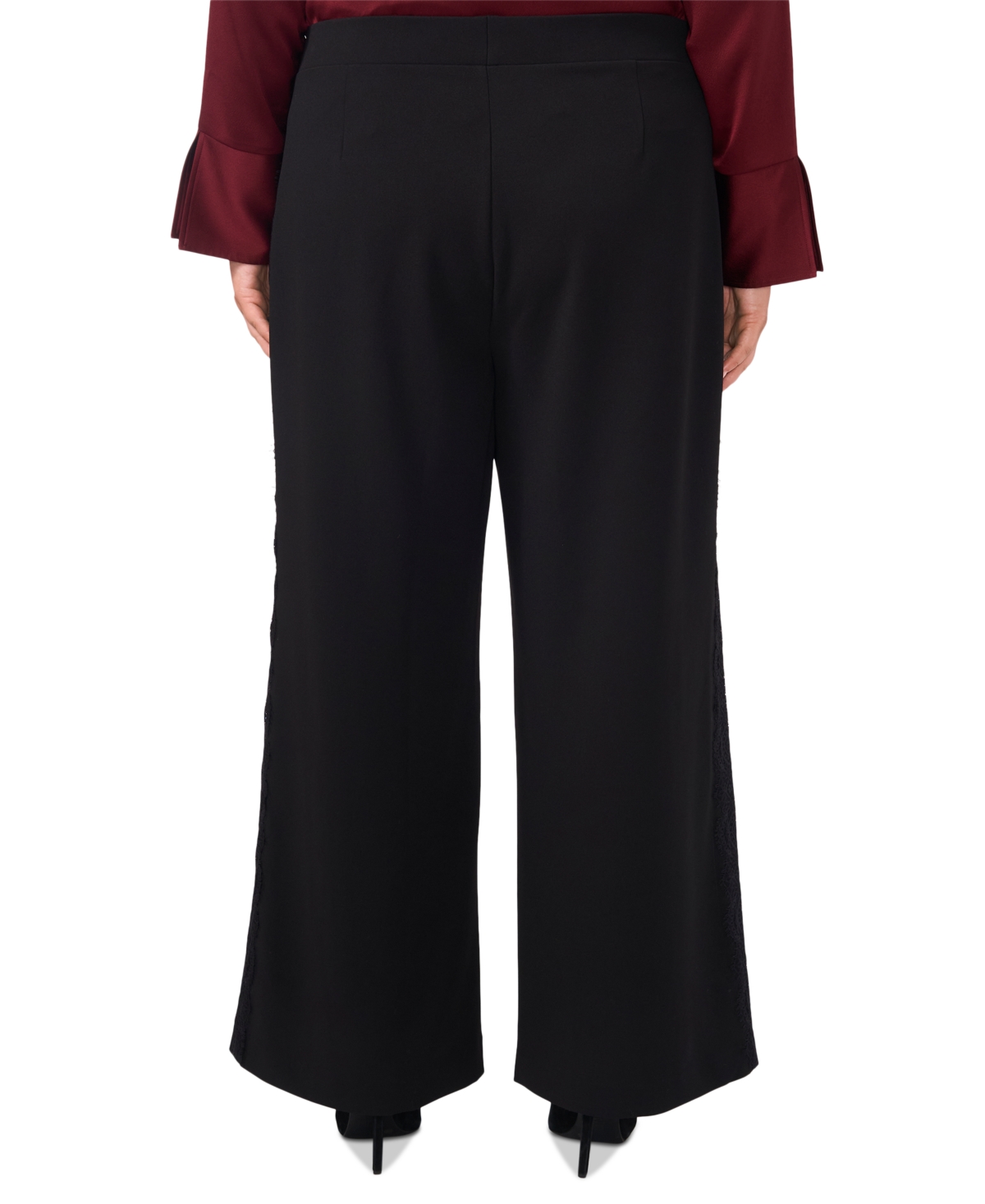 Vince Camuto Plus Size Lace-Stripe Pull-On Pants
