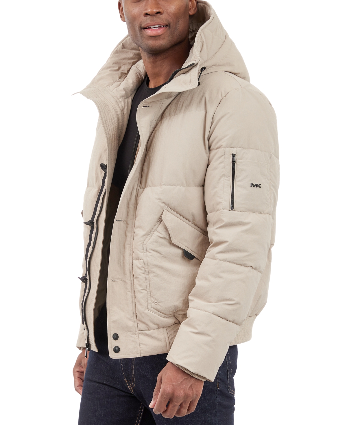 Michael Kors Men's Crinkle Nylon Heavy Short Snorkel Coat