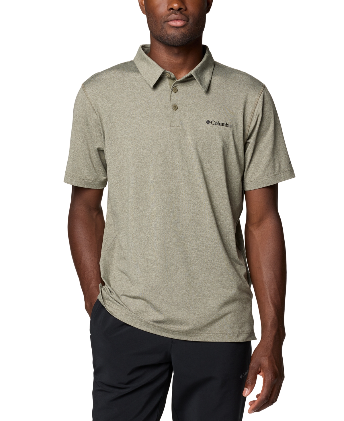 Columbia Men's Carter Short Sleeve Performance Crest Polo In Stone Green
