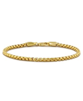 Men's Box Chain Bracelet 3mm Rhodium-Plated Sterling Silver