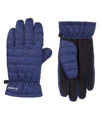 Men's Quilted Pongee Gathered Wrist Water Repellent and Touchscreen Gloves