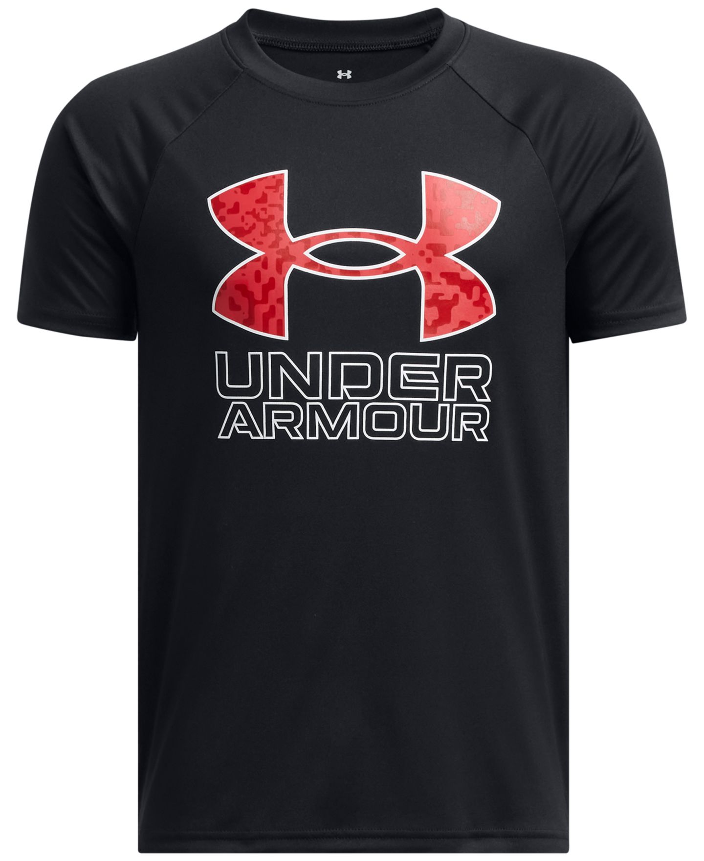 Футболка Under Armour Tech Hybrid Print Logo Graphic Short-Sleeve T-Shirt для мальчиков, цвет: Чёрный — фото 1