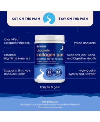 Collagen PM - Chocolate Nighttime Collagen Peptides Powder with Magnesium, GABA, L-Theanine and Melatonin - 20 Servings