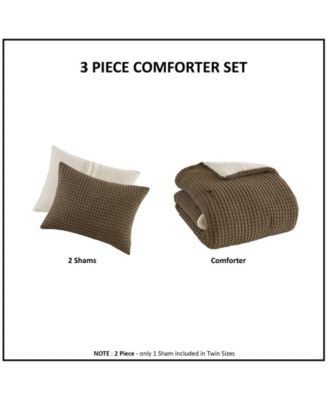 Riordan Waffle Knit Chenille 3-Pc. Comforter Set, King