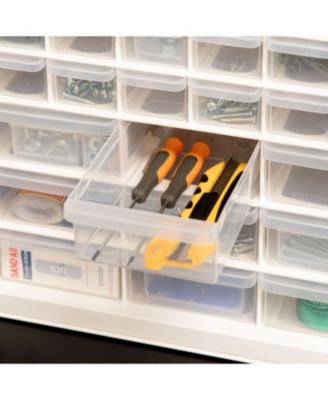 USA 44 Drawer Stackable Storage Cabinet for Hardware Crafts, White Small Brick Organizer Utility Chest, Scrapbook Art Hobby Multiple Compartment