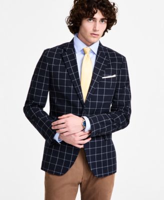 Nautica - Men's Cotton & Linen Printed Modern-Fit Sport Coat