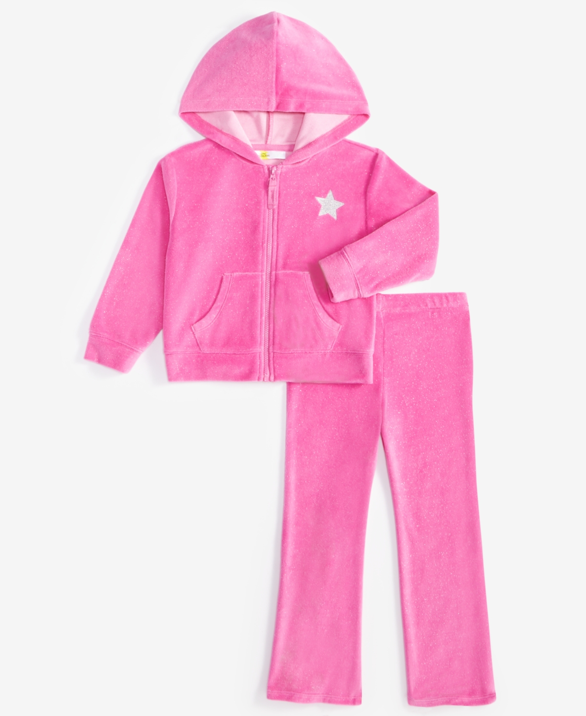 Epic Threads Toddler Girls Star Velour Hoodie & Pants Set, Created For Macy's In Bright Peo