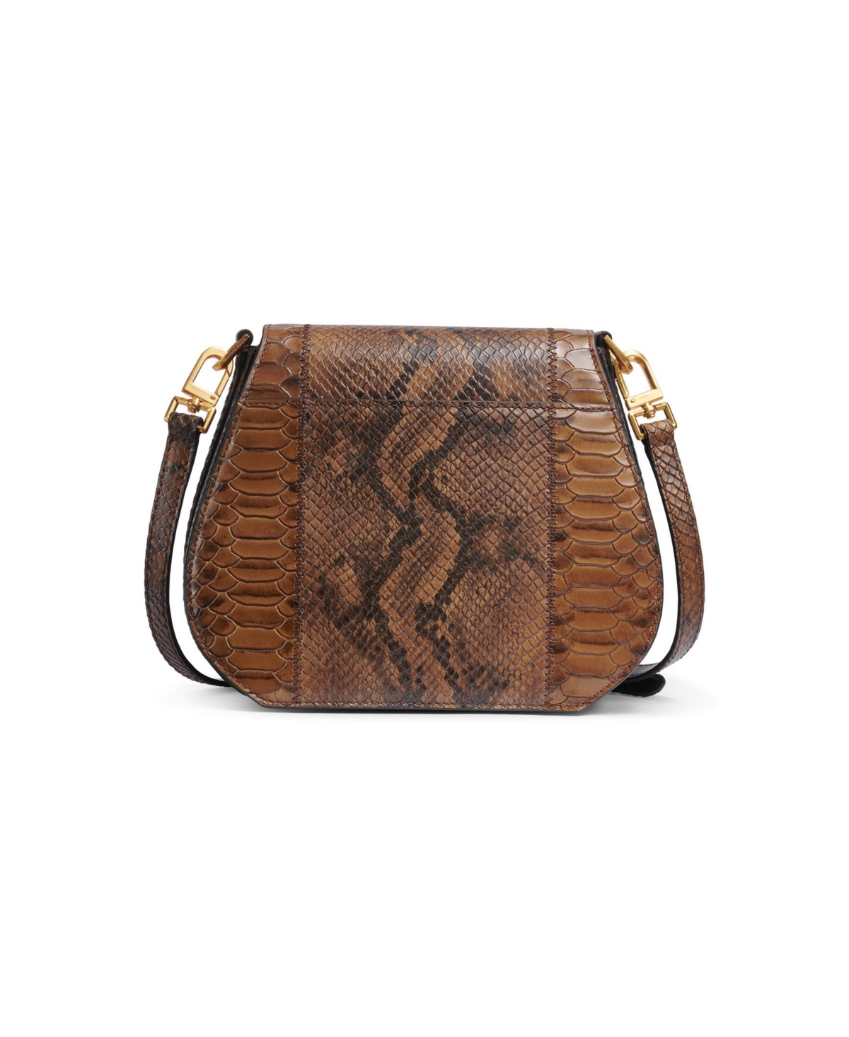 Donna Karan Bellerose Python Flap Crossbody In Teak