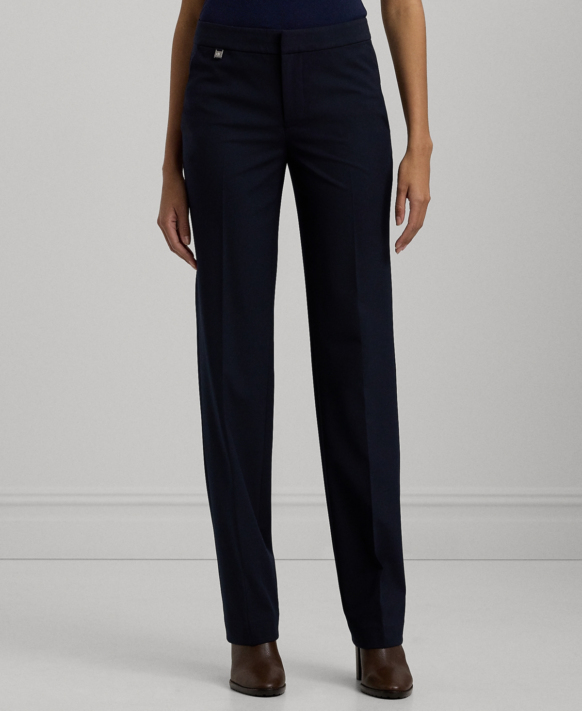 Ralph Lauren Petite Straight-leg Pants In Black