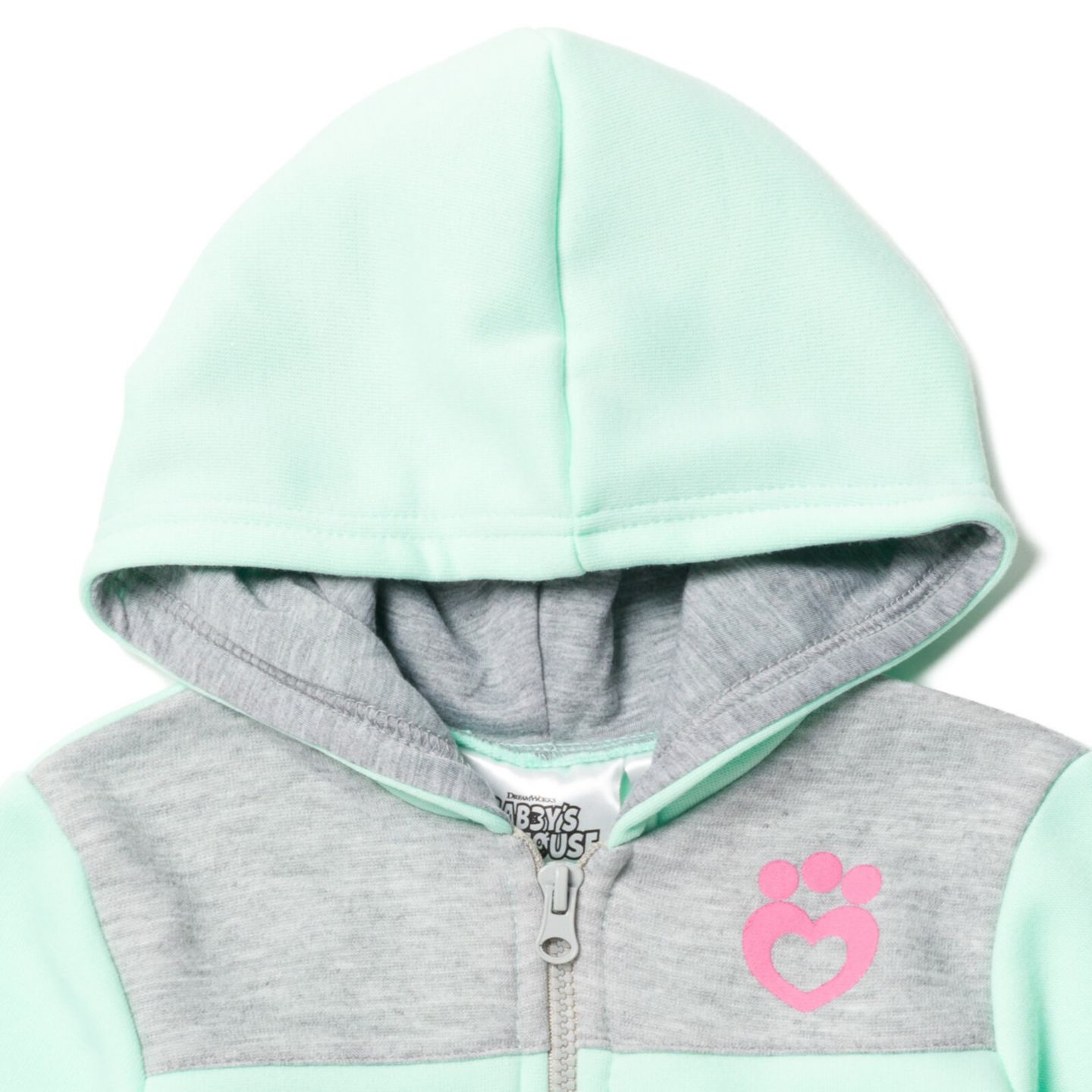 Худи Gabby's Dollhouse Dreamworks Gabbys Dollhouse Kitty Fairy Cakey Cat Gabby Fleece Half Zip для девочек-малышей, цвет: Мятный серый — фото 3