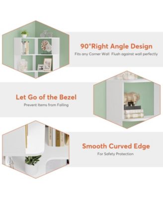 6-Tier Corner Bookshelf, 64.9 Inch Tall Bookcase with Anti-Drop Panel, Industrial Freestanding Corner Shelf Display Rack Storage Organizer