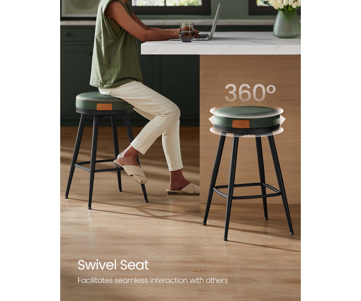 Slickblue Set of 2 Bar Stools for Modern Kitchen and Dining Room Seating