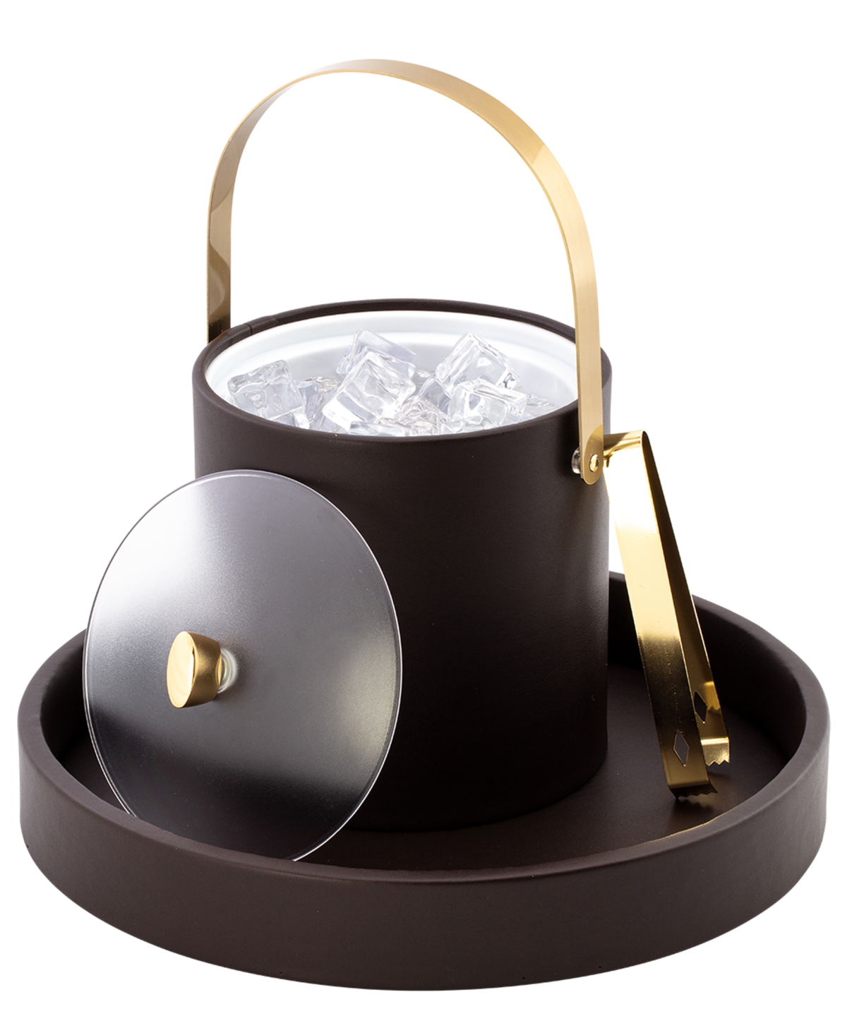 Kraftware Arc Ice Bucket And Ice Tong, 3 Quart In Chocolate