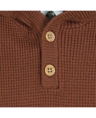 Toddler Boys Hooded Sweater Top and Pant Knit Set