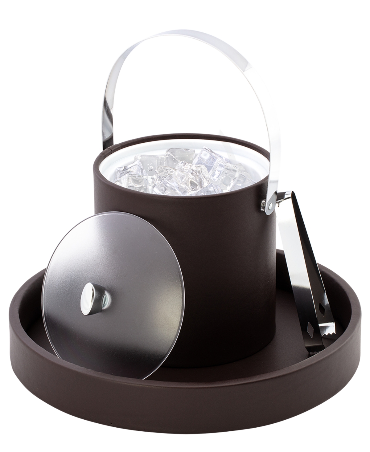 Kraftware Arc Ice Bucket And Ice Tong, 3 Quart In Chocolate