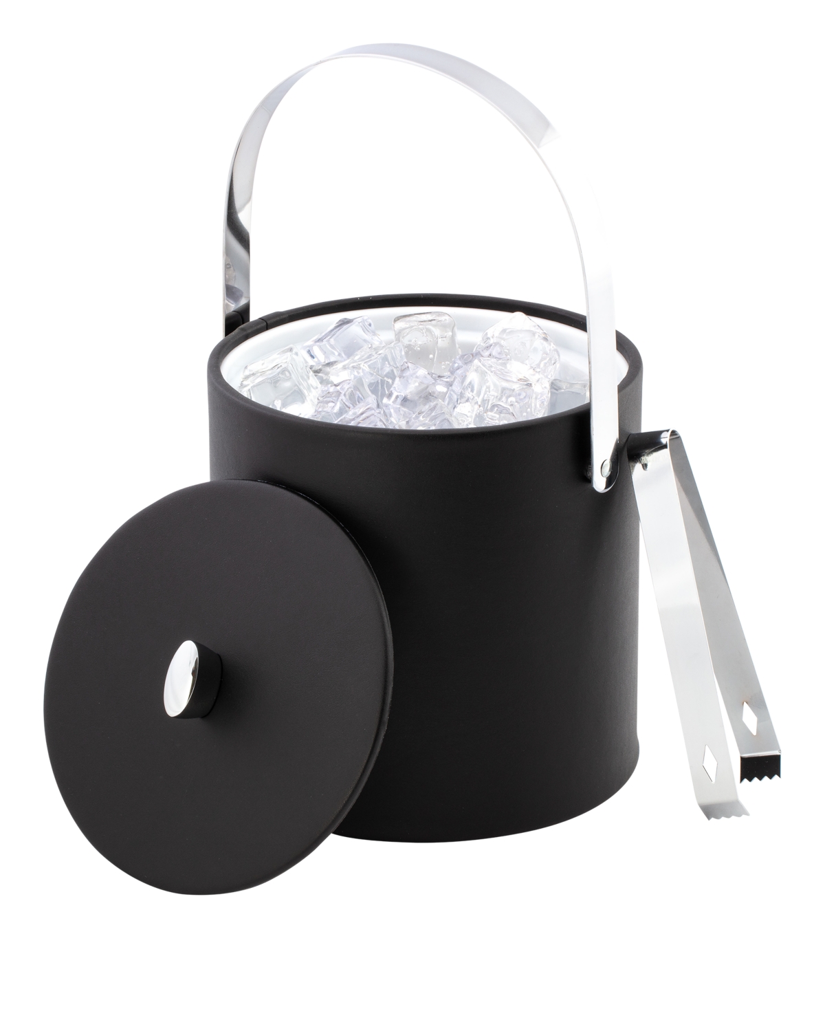Kraftware Dorchester Ice Bucket And Ice Tong, 3 Quart In Black