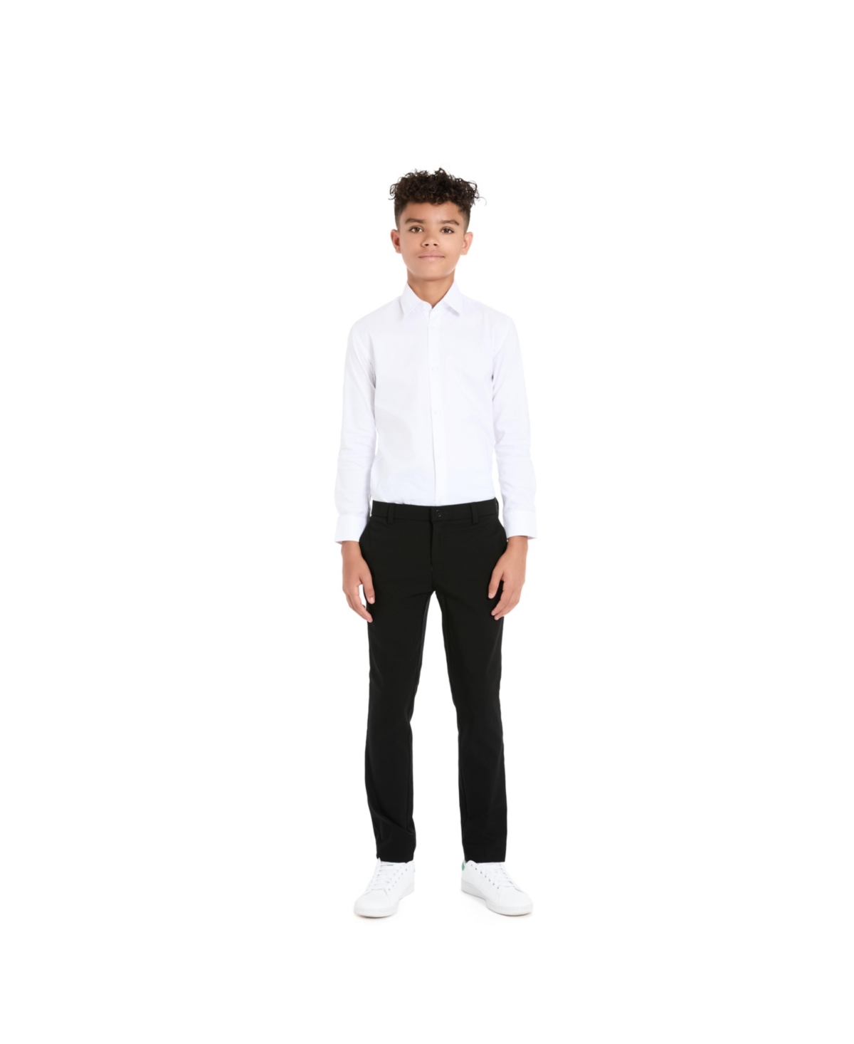 Kenneth Cole Reaction Big Boys Classic Fit Dress Shirt In White