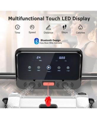 2.25 HP Electric Motorized Folding Running Treadmill Machine with LED Display-White