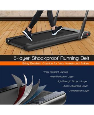 2-in-1 Folding Treadmill with Remote Control and LED Display-Black