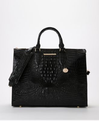 Brahmin black good leather satchel bag