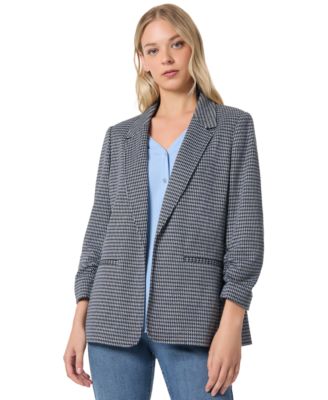Jones New York - Petite Novelty Ruched-Sleeve Open-Front Jacket