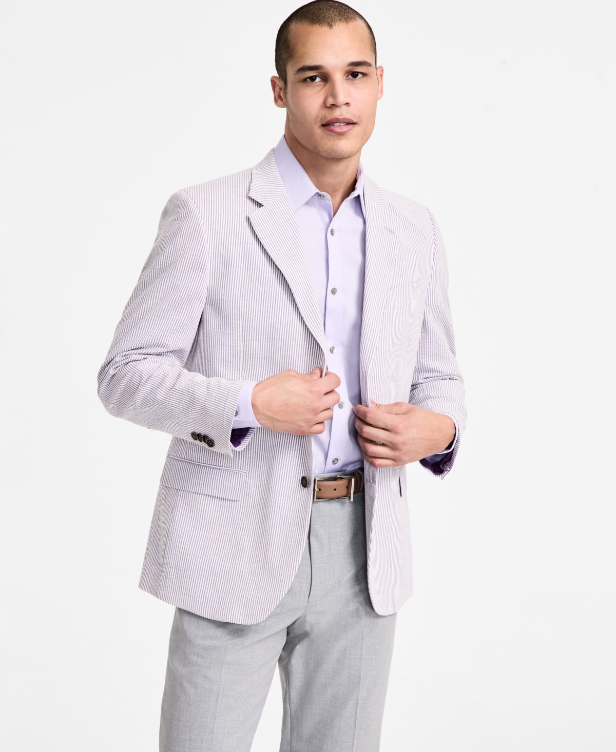 Nautica Men's Modern-fit Seersucker Sport Coats In Purple