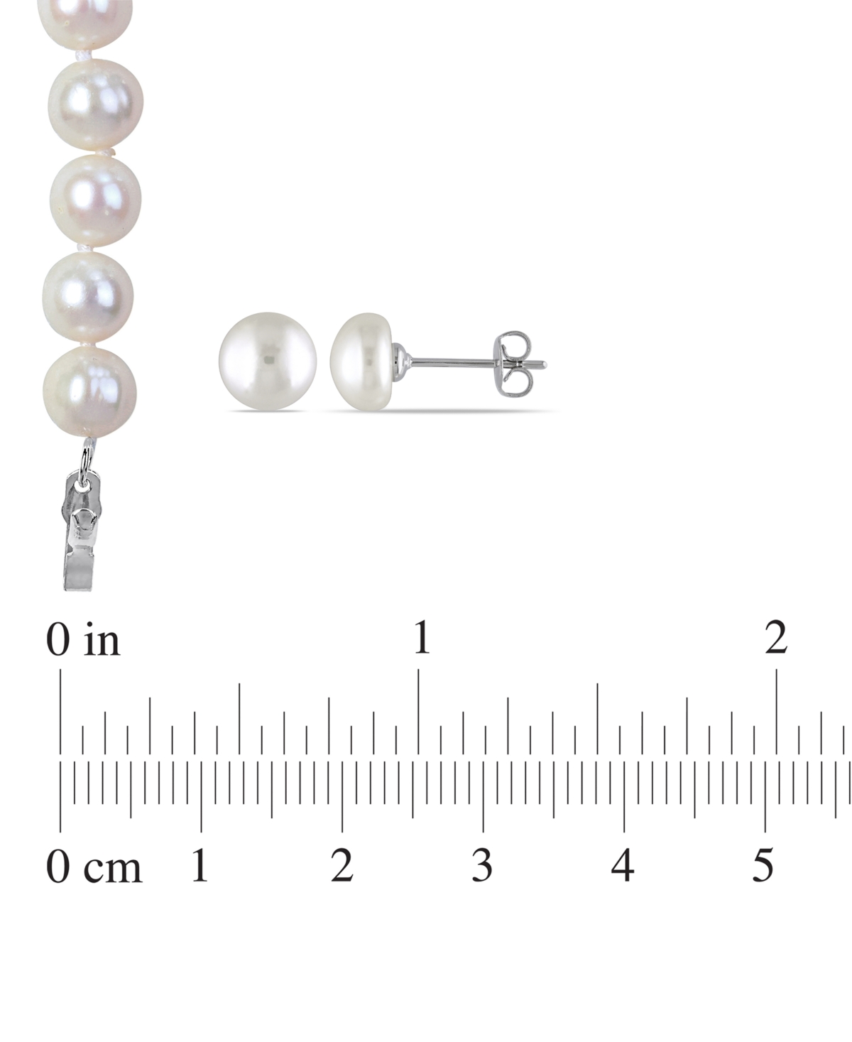 Macy's 3-pc. Set Cultured Freshwater Pearl (7-8mm) Collar Necklace, Stretch Bracelet, & Stud Earrings In White