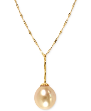 image of Effy Golden South Sea Pearl (11mm) Necklace in 14k Gold