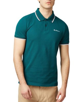 Ben Sherman - Men's Signature Regular-Fit Tipped Cotton Piqu&eacute; Polo Shirt