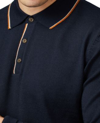 Men's Regular-Fit Tipped Merino Wool Polo Shirt